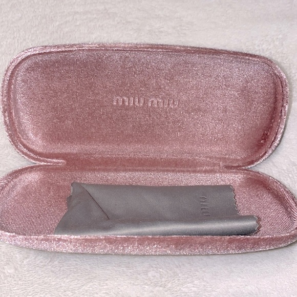 Miu Miu Blush Velvet Eye Glasses Hard Cover Case EUC - Picture 7 of 9